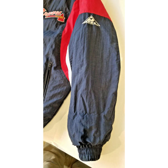 Vintage 80's Atlanta Braves Bomber Jacket National League Size L Apex One - Picture 8 of 15